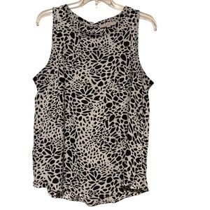 Women’s Loft Abstract Print Tunic in Black White XXL